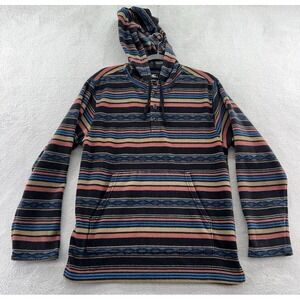 O'Neill Sweater Mens Small Superfleece Hoodie Sweatshirt Striped Button Standard